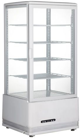 Hűtővitrin 98 l, fehér, LED, automatikus leolvasztás | HENDI 233665