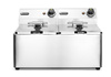 Elektromos olajsütő Kitchen Line 2 medencés, 2x8 l, hidegzóna, 2x3,5 kW | HENDI 205839