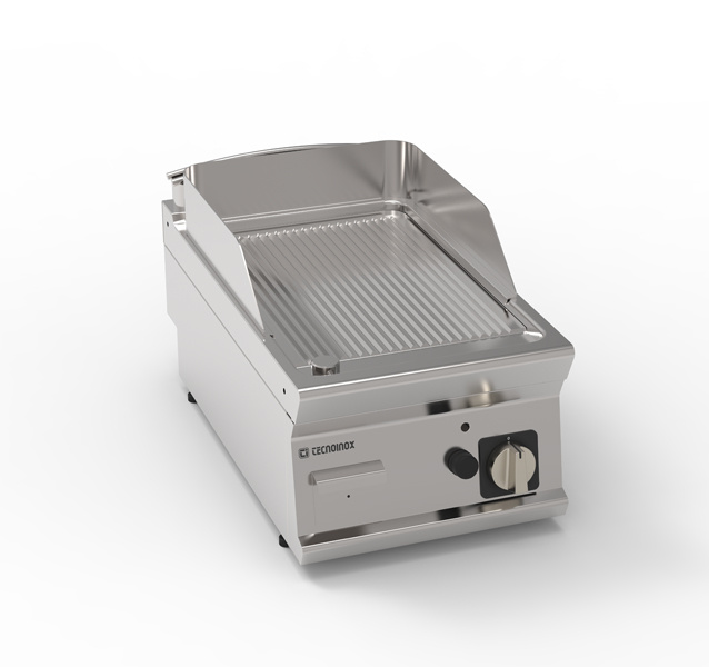 Gázüzemű bordázott grilllap felépítményes 35,3x56,4 cm | TECNOINOX 713171