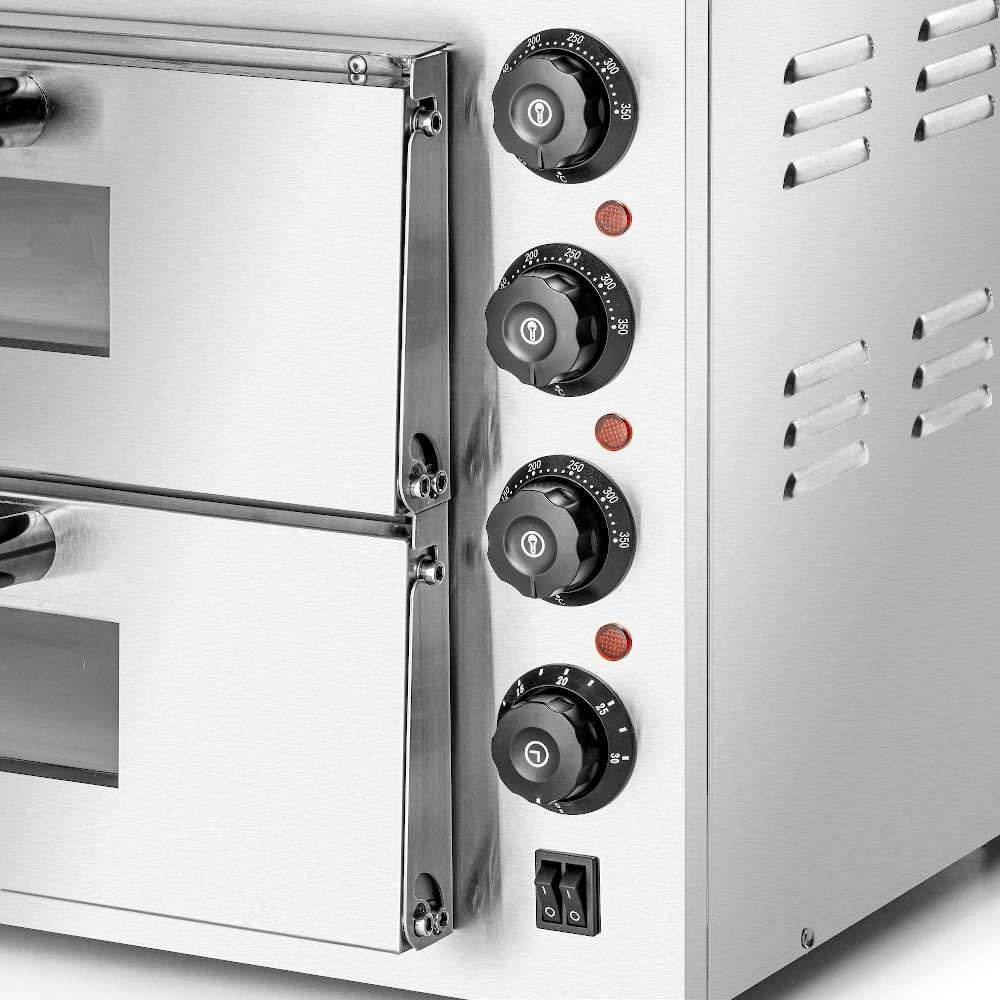Pizzasütő 2 kamrás, 2x40 cm, 3 kW, 230 V | FORGAST FG09553