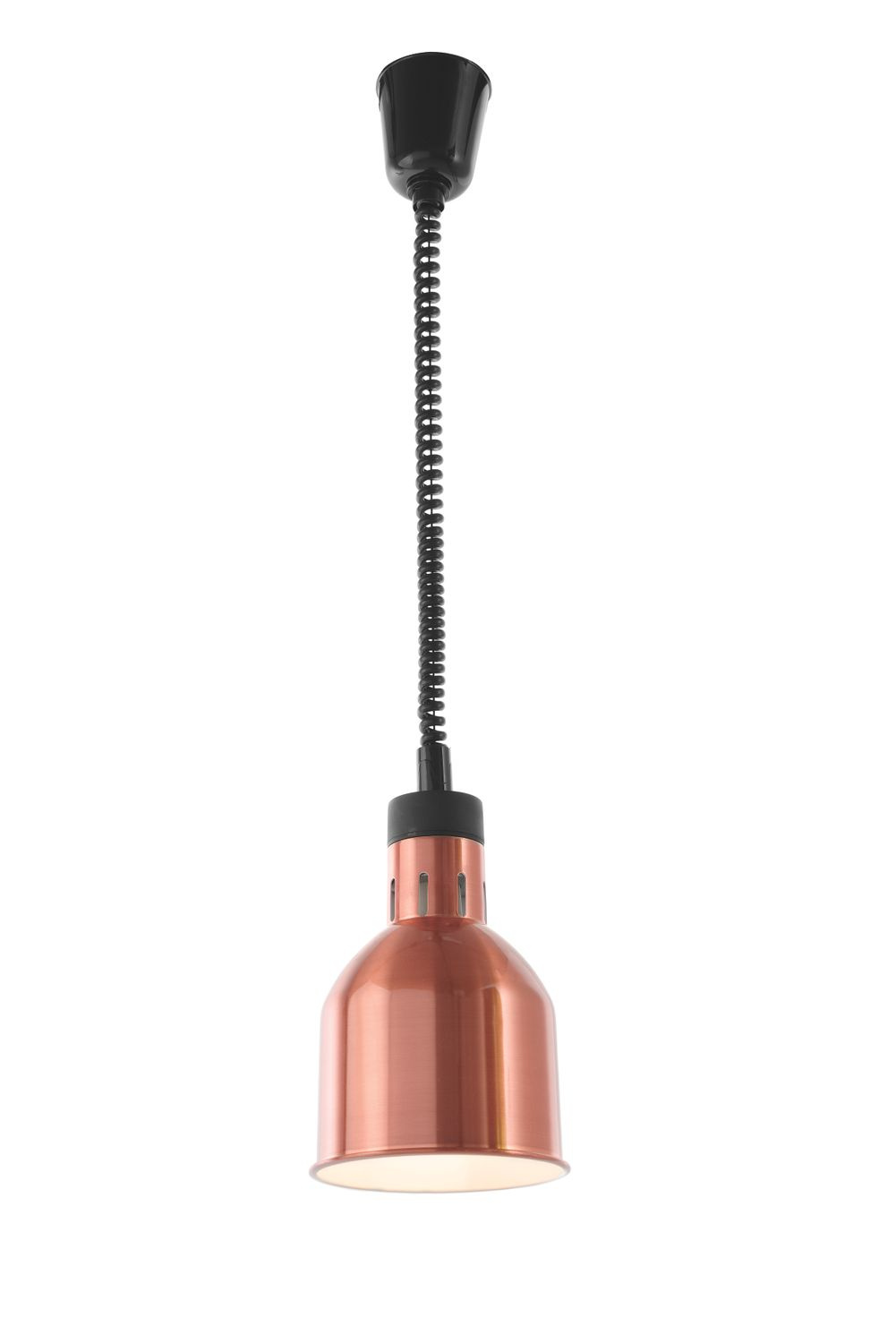 Ételek melegen tartására szolgáló függesztett hengeres lámpa, réz színű, 17,5 cm, 0,25 kW | HENDI 273890