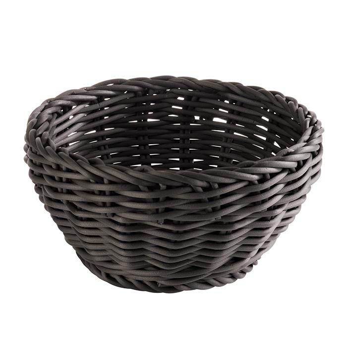 Kenyérkosár polipropilénből PROFI LINE, kerek, fekete, 16x16x8 cm | APS 50602