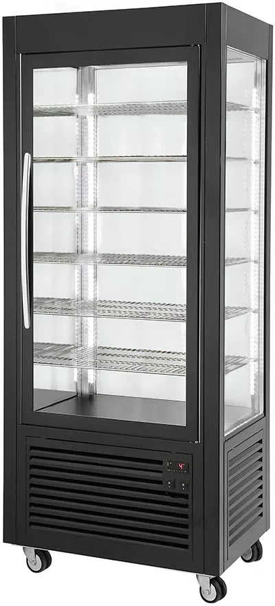 Hűtött bemutató vitrin 480 l, dinamikus hűtés, ezüst, 230 V | ROLLER GRILL RD 80 F