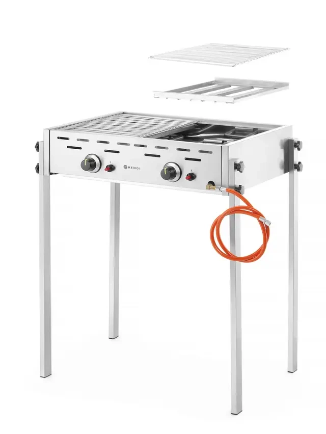 Gázgrill Roast-Master Pro, 11,6 kW, kétzónás | HENDI 148808