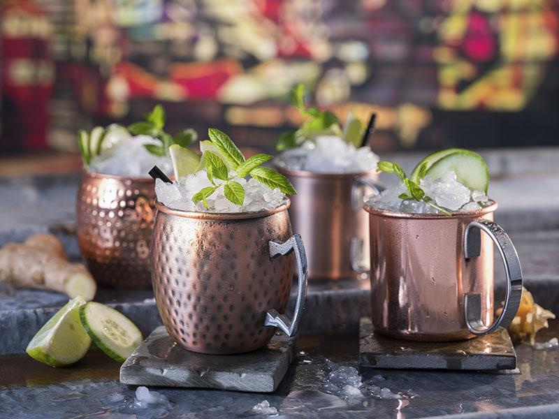 MOSCOW MULE bögre, 2 darabos készlet, antik kalapált réz, átmérő 9 cm, 500 ml | APS 93367