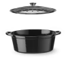 Zománcozott öntöttvas lábas, 6,88 l, fekete, 40.5x25.5x(H)13.4 cm, ovális | HENDI 626863