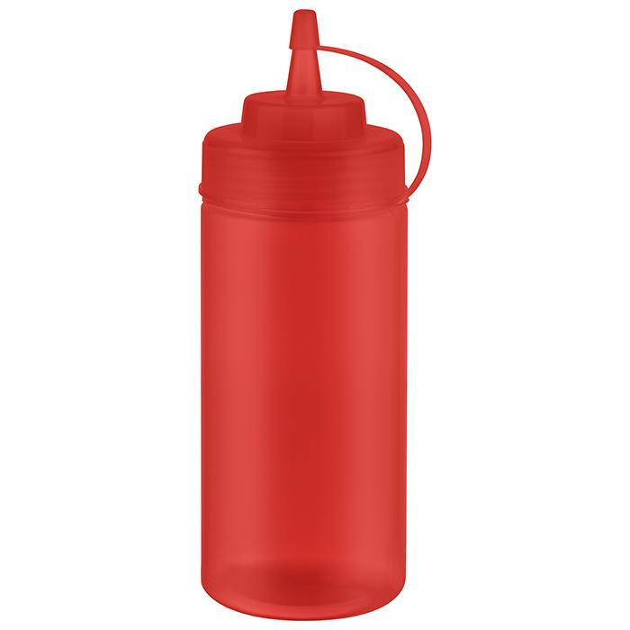 Adagoló hideg szószokhoz kupakkal, piros, átlátszó, 6 darabos készlet, 490 ml | APS 93255