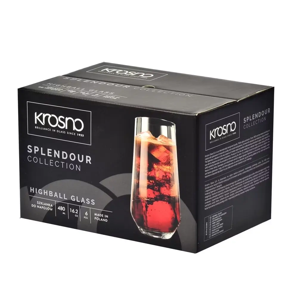 Long drink poharak, Splendour 480 ml - 6 darabos készlet | KROSNO GLASS F688596048060F50