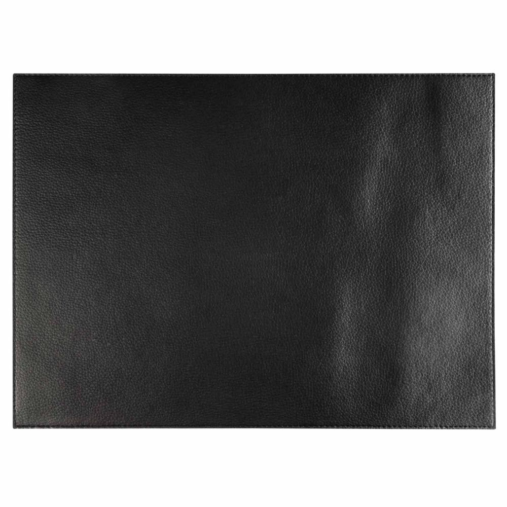 Asztali alátét VELLURA, 6 darabos készlet, műbőr, fekete színű, 45x32.5x0.1 cm | APS 60046