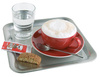 Tálca KAFFEEHAUS ovális, derékszögű sarokkal, felhajtott peremmel, rozsdamentes acél, 23x23x1.5 cm | APS 30119