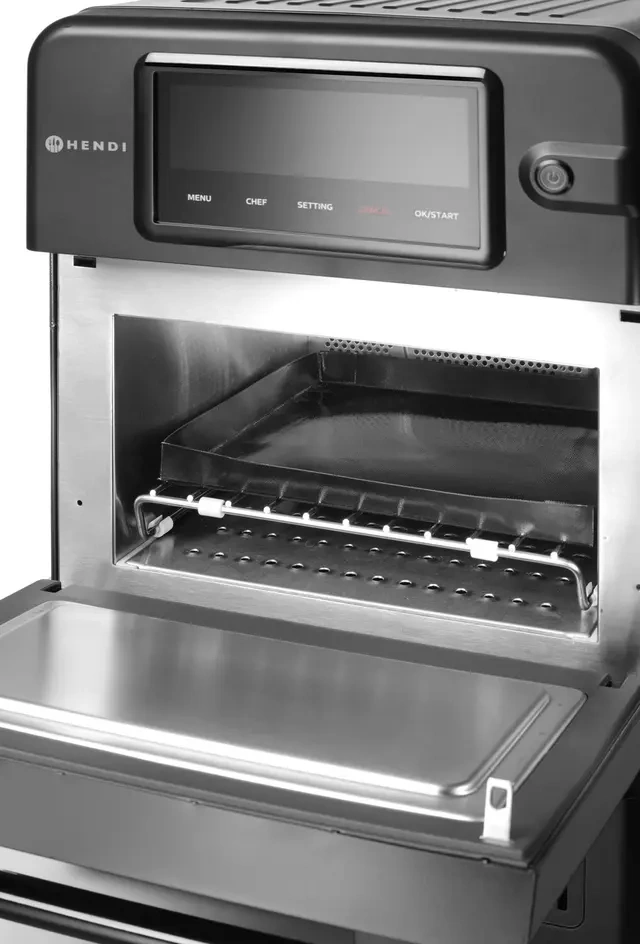 Konvekciós-mikrohullámú sütő CombiTurbo, 18 L, fekete, 230V/3000 W | HENDI 281277