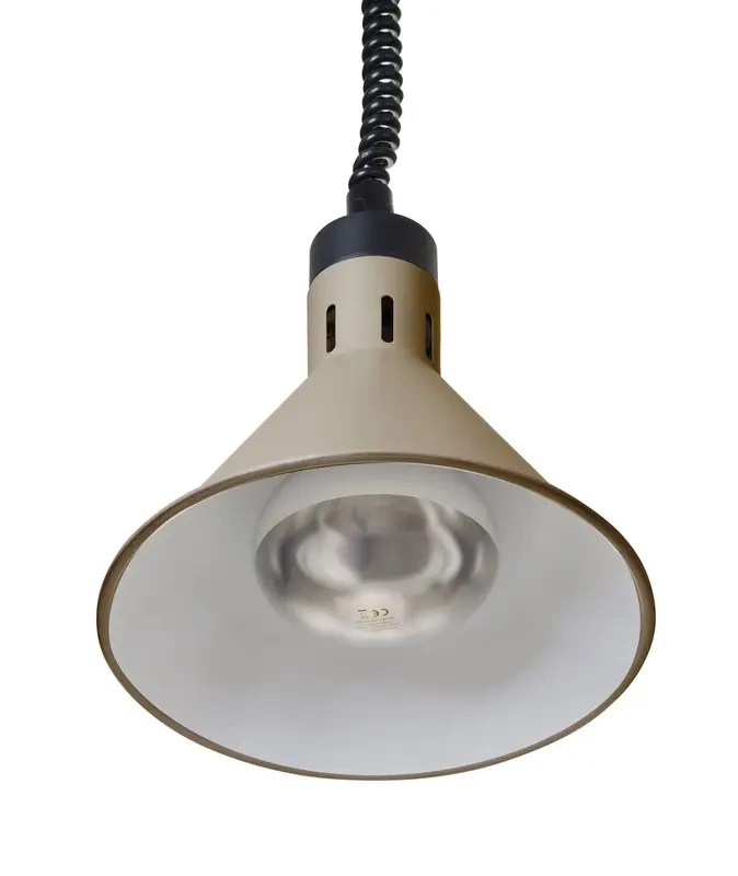 Ételek melegen tartására szolgáló függő lámpa, kúpos, bézs, 230V/250W | HENDI 273777