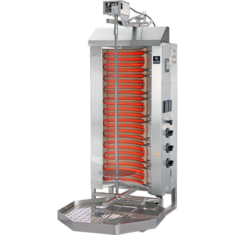 Gyros (kebab) elektromos, 50 kg, 9 kW, 6 fűtőzóna | POTIS E-3