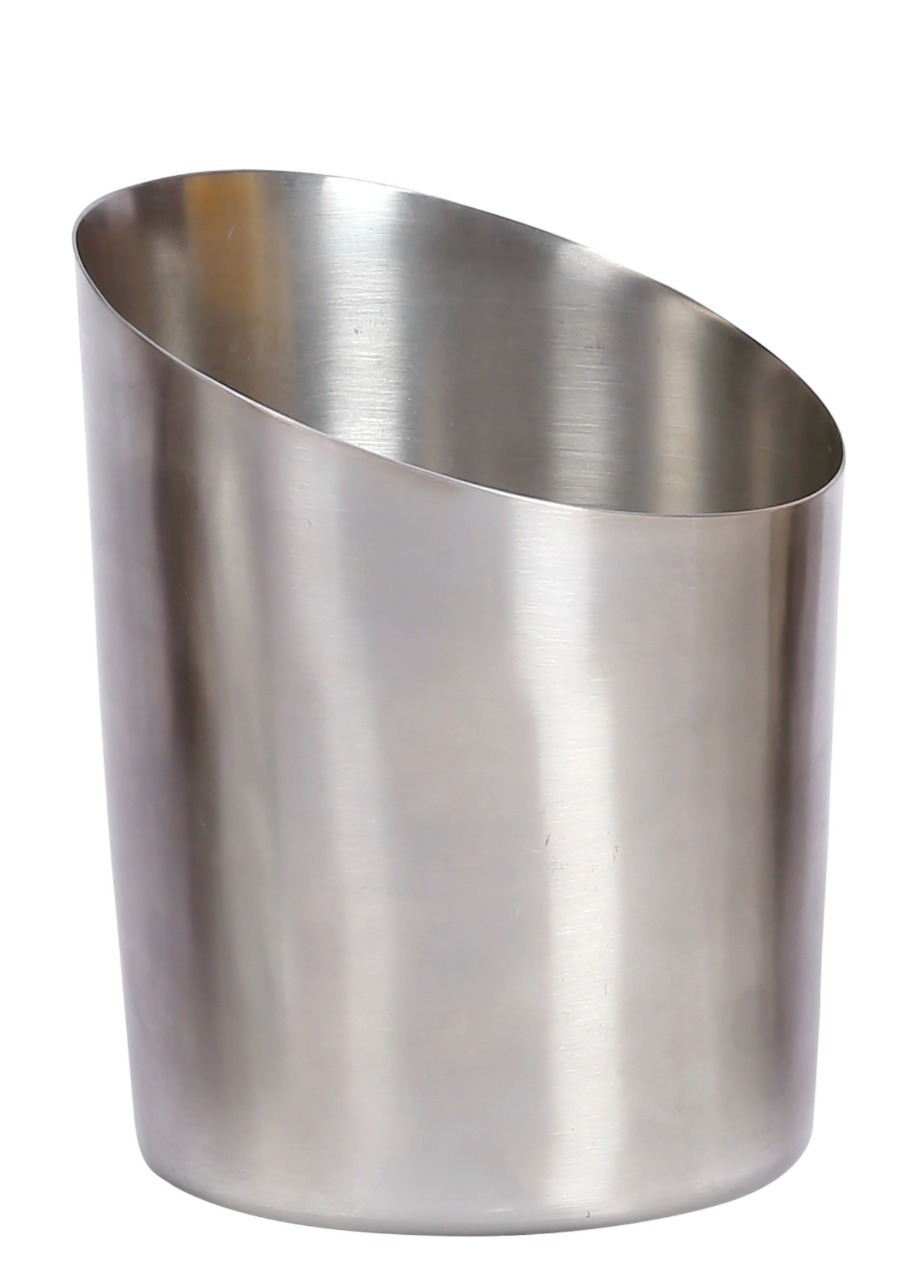 Szaténacél hasábburgonya-tartó pohár, 8,8 cm, 11 cm | FORGAST FG11512