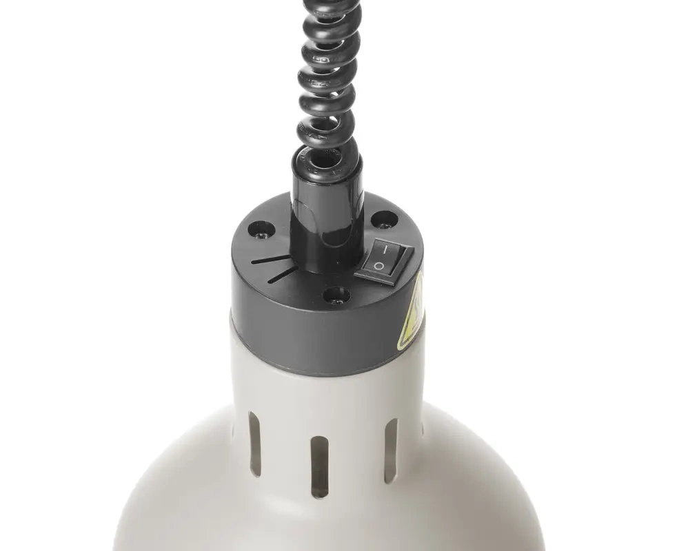 Ételek melegen tartására szolgáló függesztett lámpa, hengeres, fehér, 230V/250W | HENDI 273821