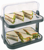 Büfé vitrin kétszintes DOPPELDECKER hűtőbetéttel, fekete, 44x32x44 cm | APS 9204