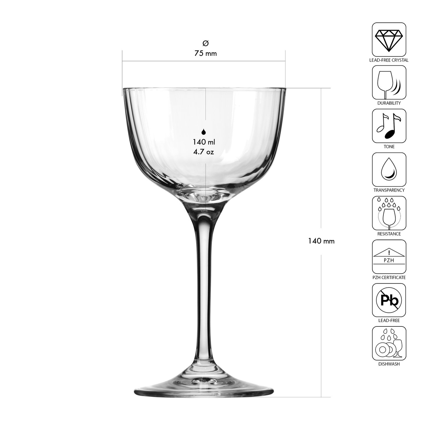 Pohár XNO NICK & NORA 140, 140 ml, 6 darabos készlet | KROSNO GLASS F57D479013001010