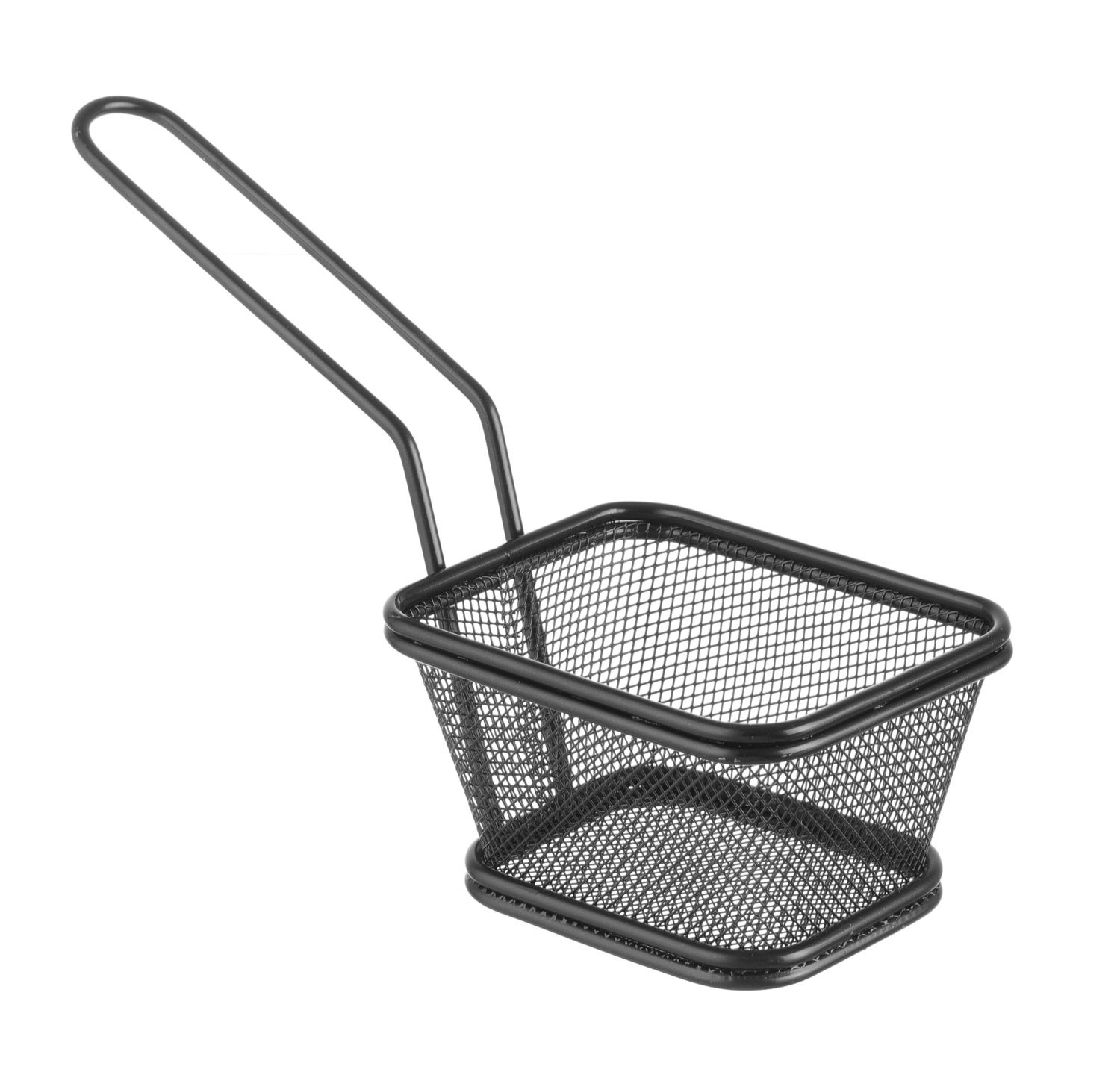 Kosár sült snackekhez miniatűr fekete 10,5x9 cm | HENDI 425671