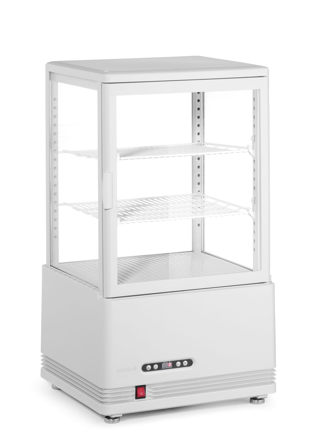 Hűtővitrin 58 l, fehér, LED, automatikus leolvasztás, 45,2x40,6x81,6 cm | HENDI 233610