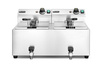 Elektromos 2 medencés olajsütő leeresztő csappal, 2x8 l, 2x3.5 kW | HENDI 209301