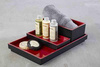Tálca ASIA PLUS GN 1/4 melaminból, piros-fekete, 26.5x16.2x3 cm | APS 15458