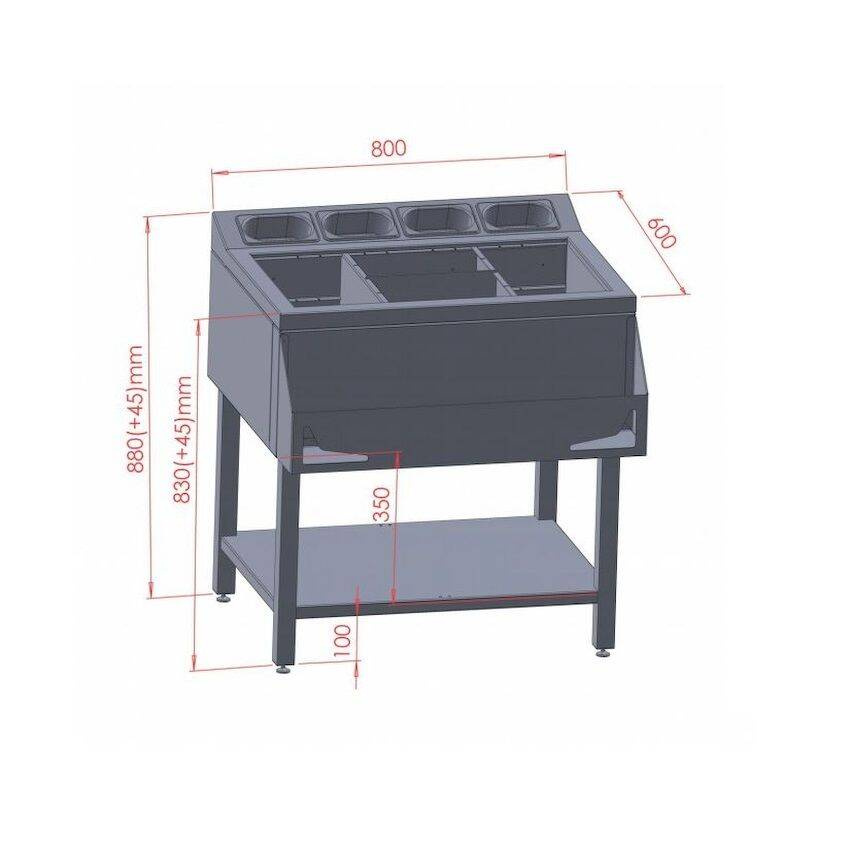 Koktélállomás 4x GN 1/9 | FORGAST FG15415