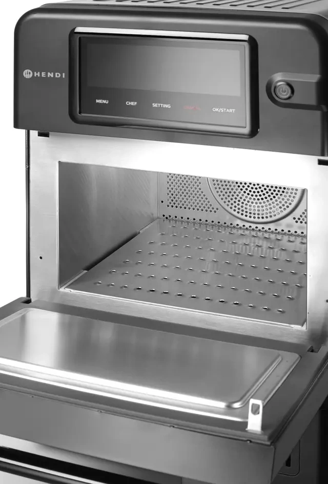 Konvekciós-mikrohullámú sütő CombiTurbo, 18 L, fekete, 230V/3000 W | HENDI 281277