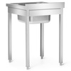 Rozsdamentes acél asztal 1 medencés mosogatóval 60x60x85 csavarozott | FORGAST FG15334
