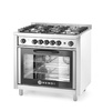Gáztűzhely vendéglátóipari használatra, 5 égős, elektromos sütővel, 16.7 kW | HENDI 225707