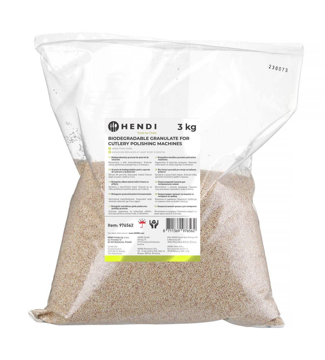 Granulátum környezetbarát polírozógépekhez 3kg | HENDI 976562