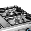 Nagykonyhai 4 égős gázüzemű tűzhely alsó polccal, 23,5 kW | FORGAST FG09452