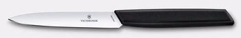 Zöldség- és gyümölcskés Swiss Modern, sima élű penge 10 cm, fekete | VICTORINOX 6.9003.10