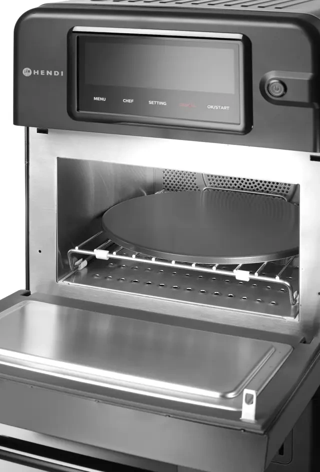 Konvekciós-mikrohullámú sütő CombiTurbo, 18 L, fekete, 230V/3000 W | HENDI 281277