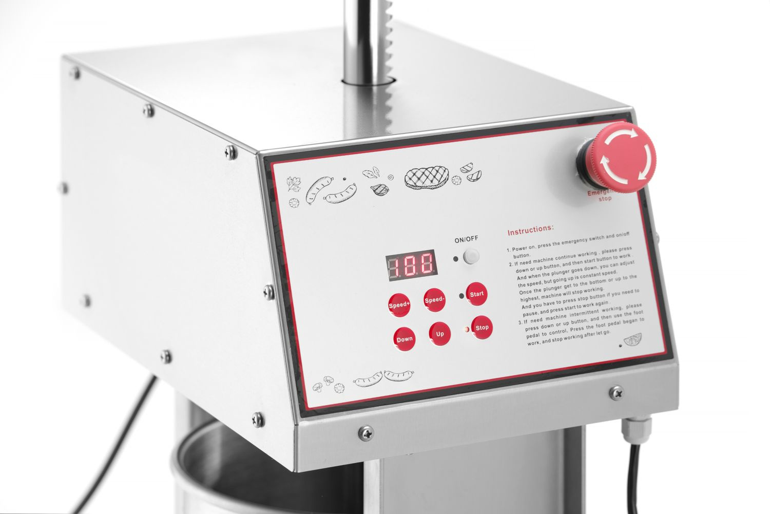 Kolbásztöltő elektromos függőleges 15 l, 230 V | HENDI 282083