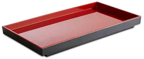 Tálca ASIA PLUS GN 1/3 melaminból, piros-fekete, 32.5x17.6x3 cm | APS 15457