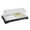 Büfé tálaló vitrin hűtőbetéttel, fedél nélkül TOP FRESH GN 1/1, fekete, 58.5x36.5x6 cm | APS 11505