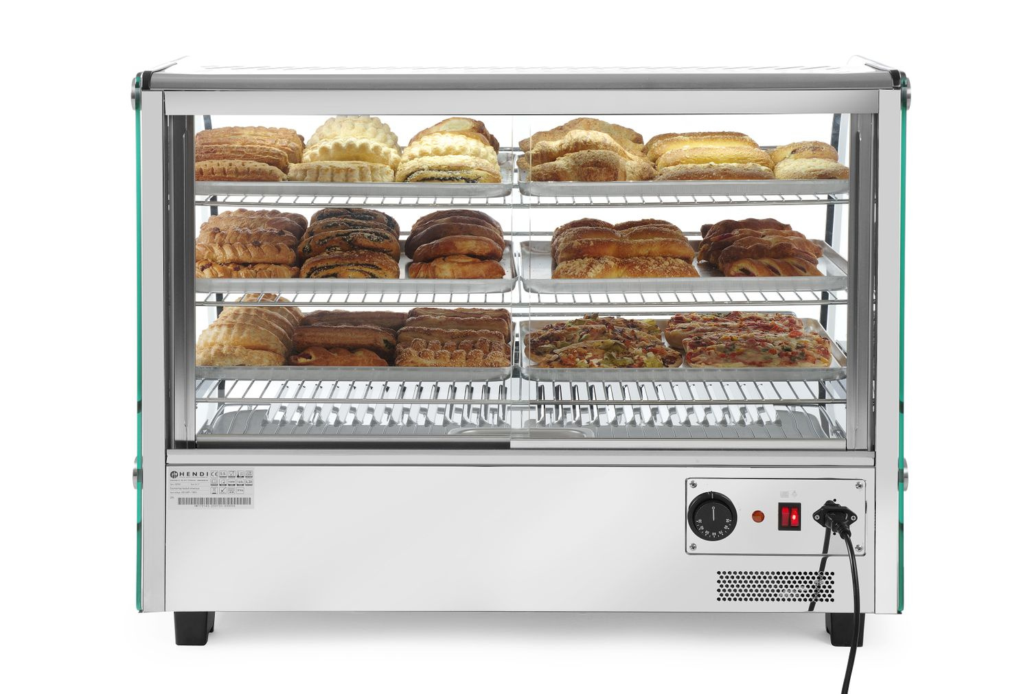 Állítható melegen tartó vitrin 160 l, 1.5 kW, 230 V | HENDI 233733