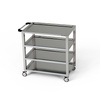 Kiszolgáló kocsi rozsdamentes acélból, 4 polcos, 100x50x85 cm | FORGAST