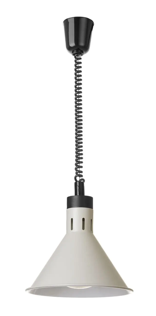 Ételek melegen tartására szolgáló függő lámpa, kúpos, bézs, 230V/250W | HENDI 273777