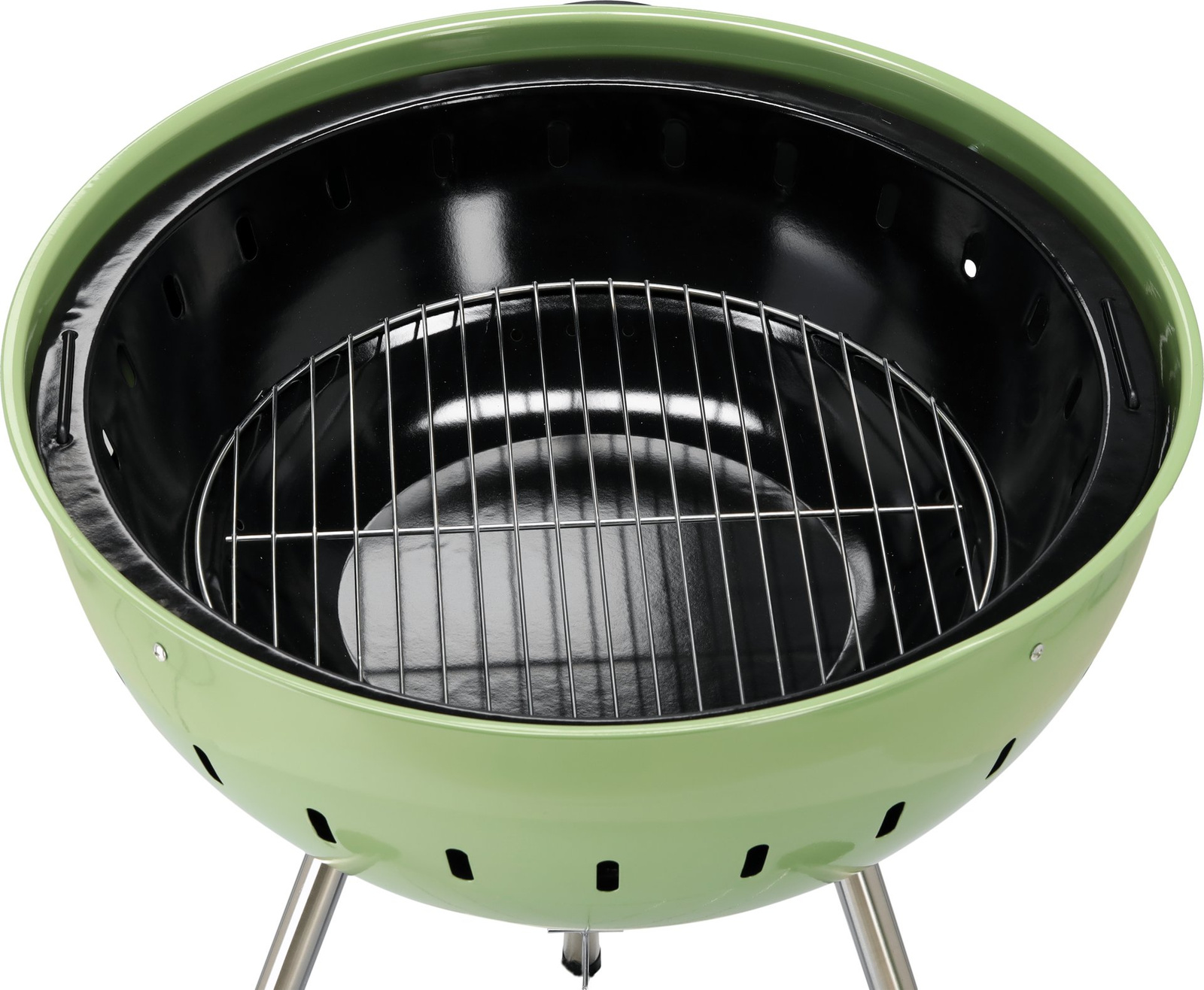 Széngrill, kerek, átmérő 54 cm, zöld | YATO YG-20303
