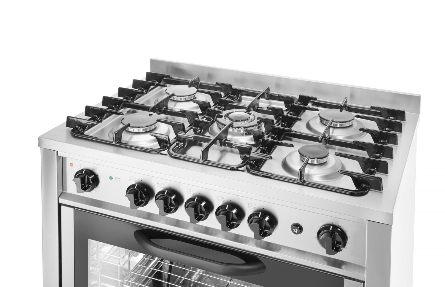 Gáztűzhely vendéglátóipari használatra, 5 égős, elektromos sütővel, 16.7 kW | HENDI 225707