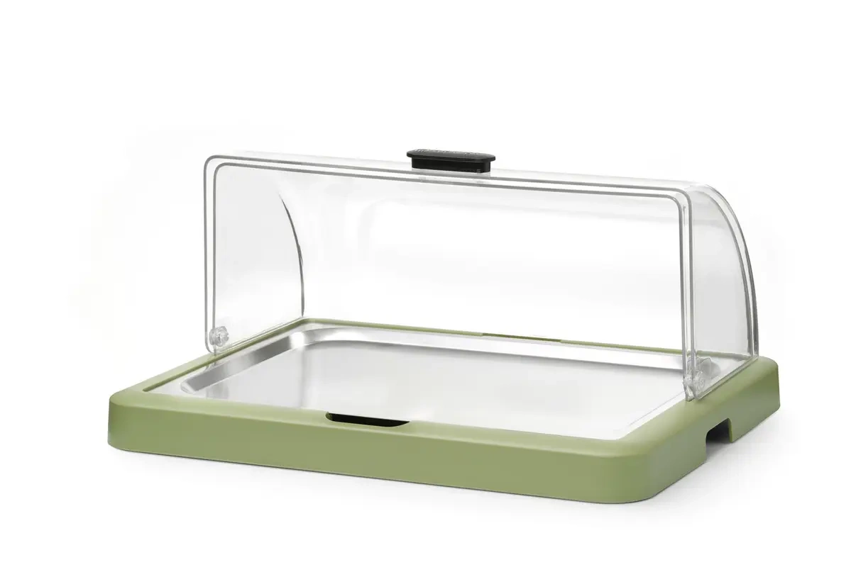 Egyszeres roll-top hűtő vitrin Duo UNIQ, Robert Bronwasser tervezte, zöld, 46x35x22 cm | HENDI 871966