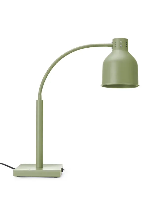 Ételek melegen tartására szolgáló lámpa, hajlítható, zöld, 220-240V/250 W, 26,8x20,3x66 cm | HENDI 273746