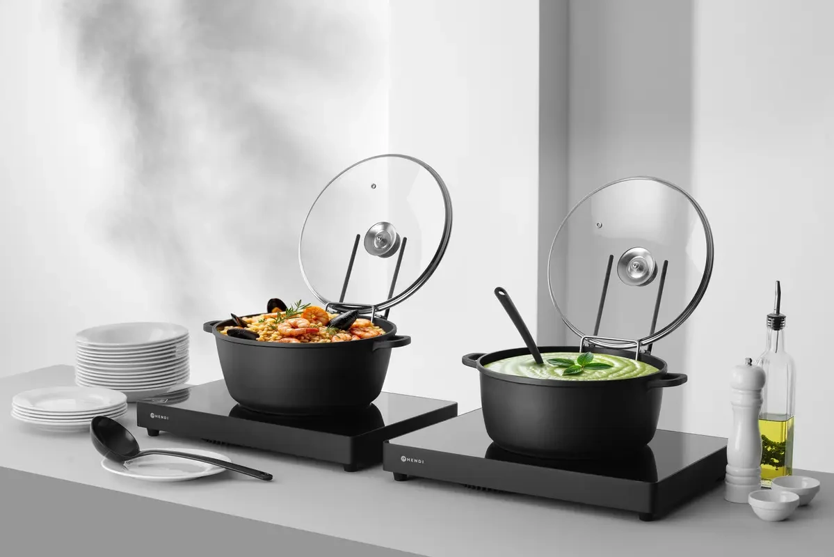 Tapadásmentes bevonatú fazék, 7.5 L, fekete, 38.7x31x(M)13 cm | HENDI 611036