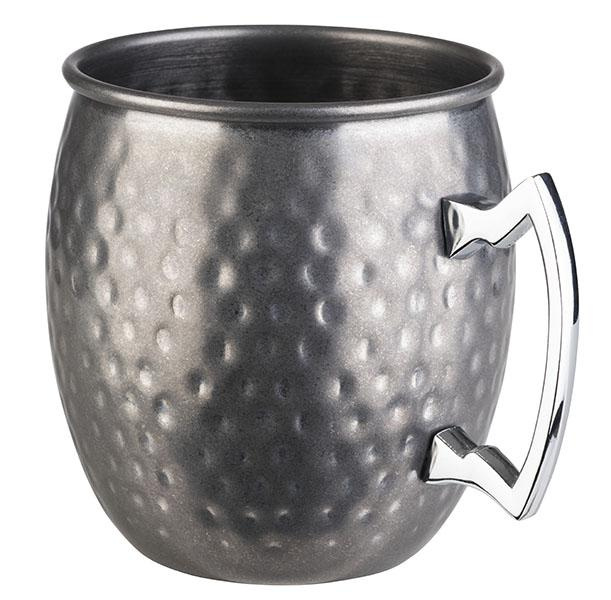 Bögre MOSCOW MULE koktélhoz, vintage kalapált acél, 9 cm átmérő, 500 ml | APS 93346