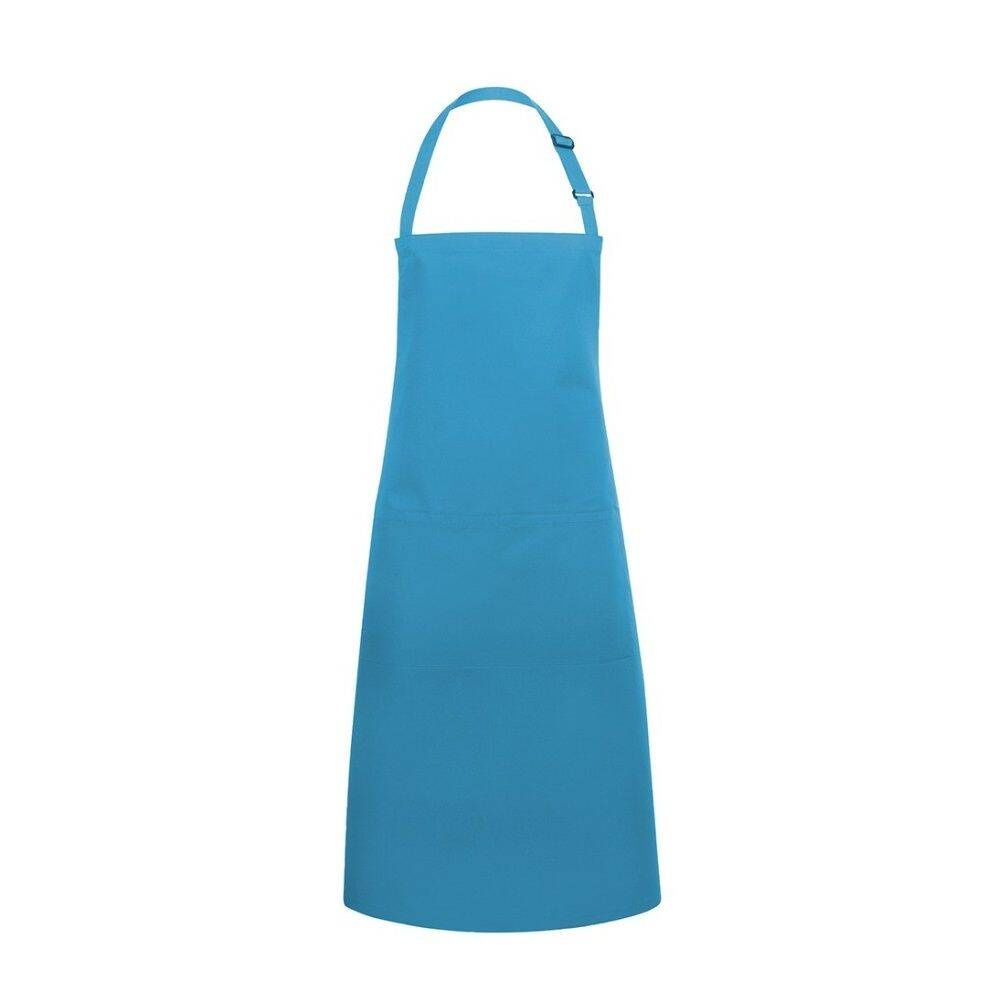 Konyhai kötény Basic 75 x 90 cm zsebbel és csattal türkiz | KARLOWSKY BLS 5-43-Stck