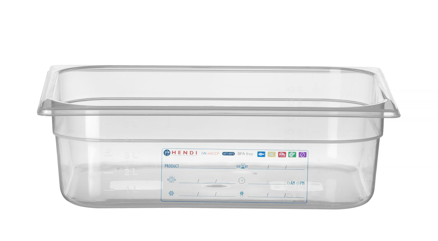 GN 1/2 edény 10 cm mély, polipropilénből, HACCP | HENDI 880173