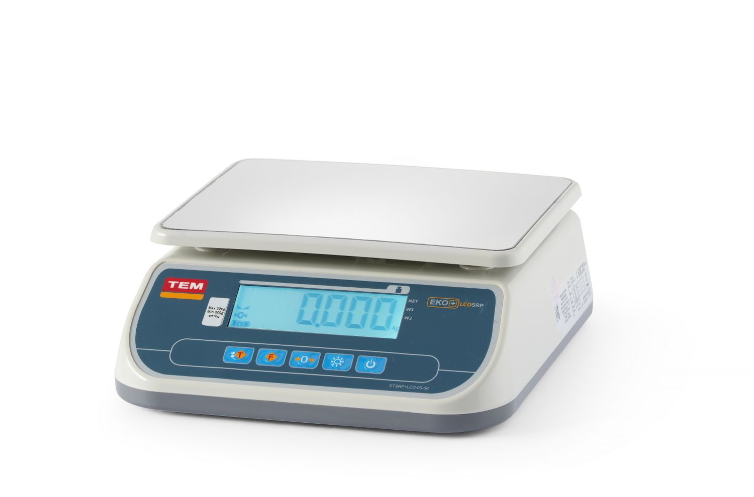 Mérleg hitelesítéssel - 30 kg-ig | TEM TSRP+LCD30T-D