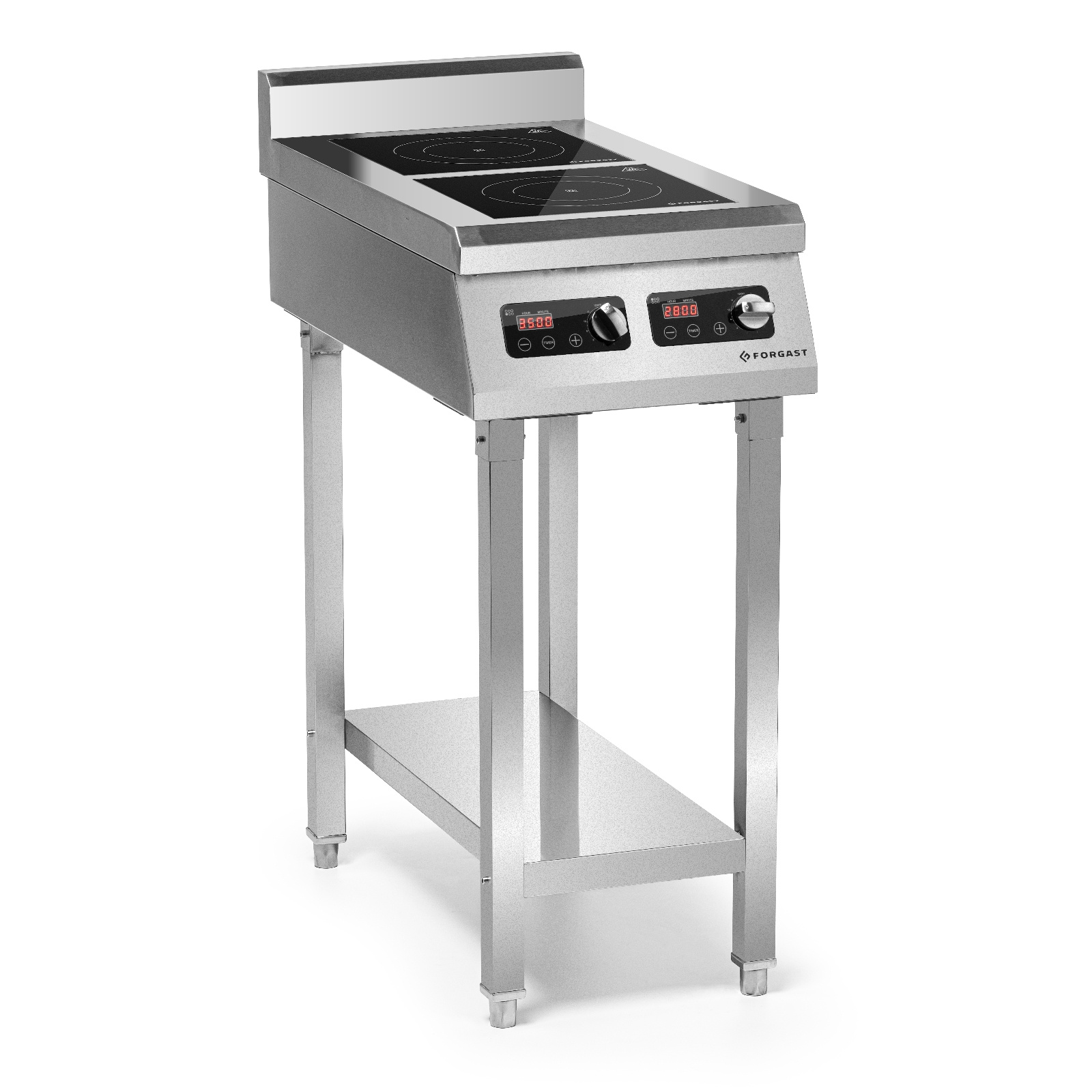 Indukciós tűzhely 2 főzőzónával, állvánnyal, 2x3,5 kW, 400 V | FORGAST FG09036