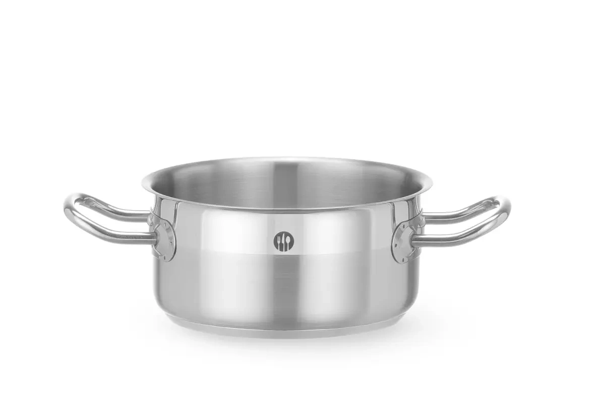 Alacsony rozsdamentes acél lábas Profi Line, 1,5 l, átmérő 16 cm, magasság 7,5 cm | HENDI 830130